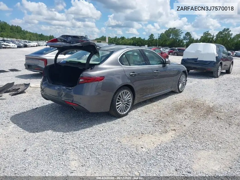 2018 Alfa Romeo Giulia Ti Lusso Rwd VIN: ZARFAECN3J7570018 Lot: 42480380