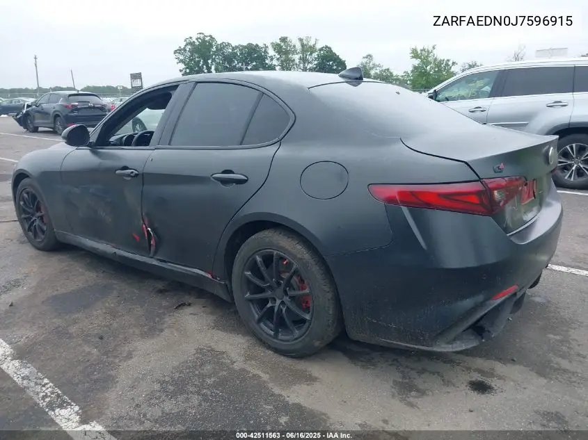 2018 Alfa Romeo Giulia Awd VIN: ZARFAEDN0J7596915 Lot: 42511563