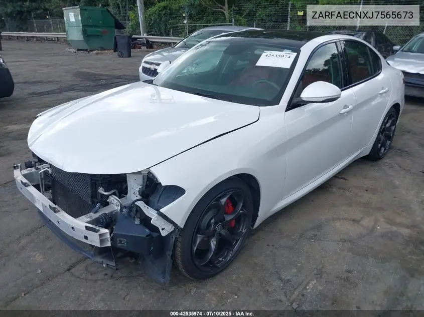 2018 Alfa Romeo Giulia Ti Sport Rwd VIN: ZARFAECNXJ7565673 Lot: 42535974