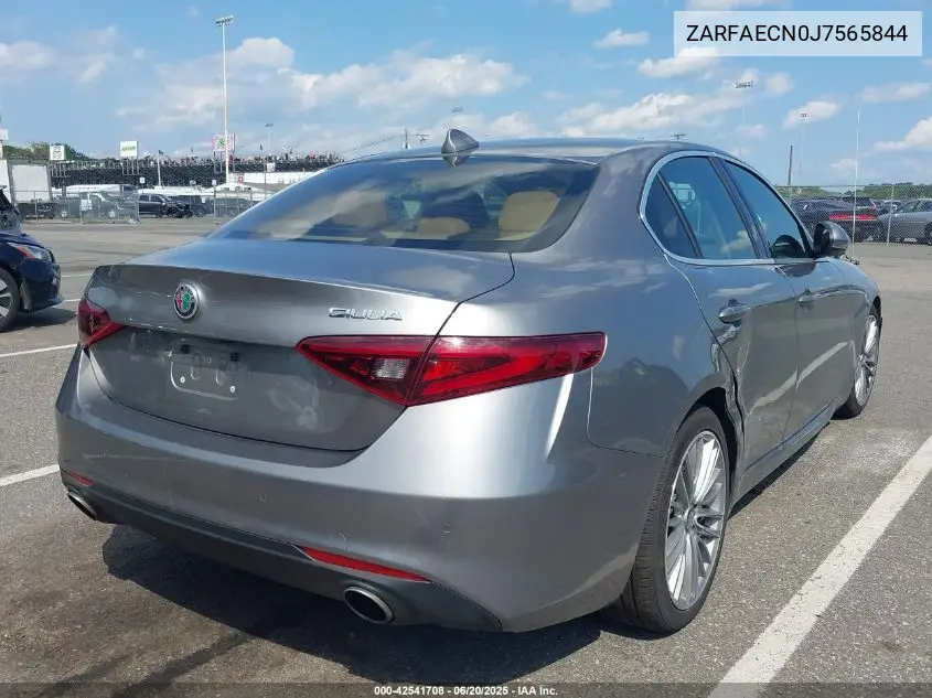 2018 Alfa Romeo Giulia Ti Lusso Rwd VIN: ZARFAECN0J7565844 Lot: 42541708