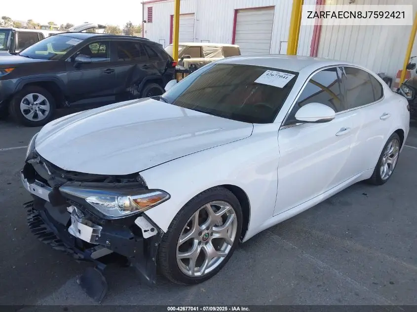 2018 Alfa Romeo Giulia Ti Rwd VIN: ZARFAECN8J7592421 Lot: 42677041