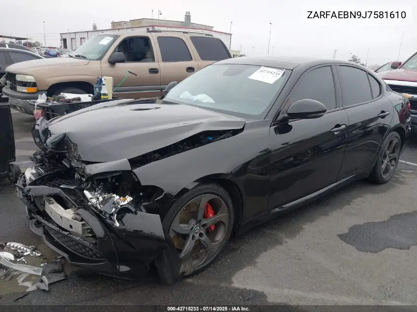 2018 Alfa Romeo Giulia VIN: ZARFAEBN9J7581610 Lot: 42715233
