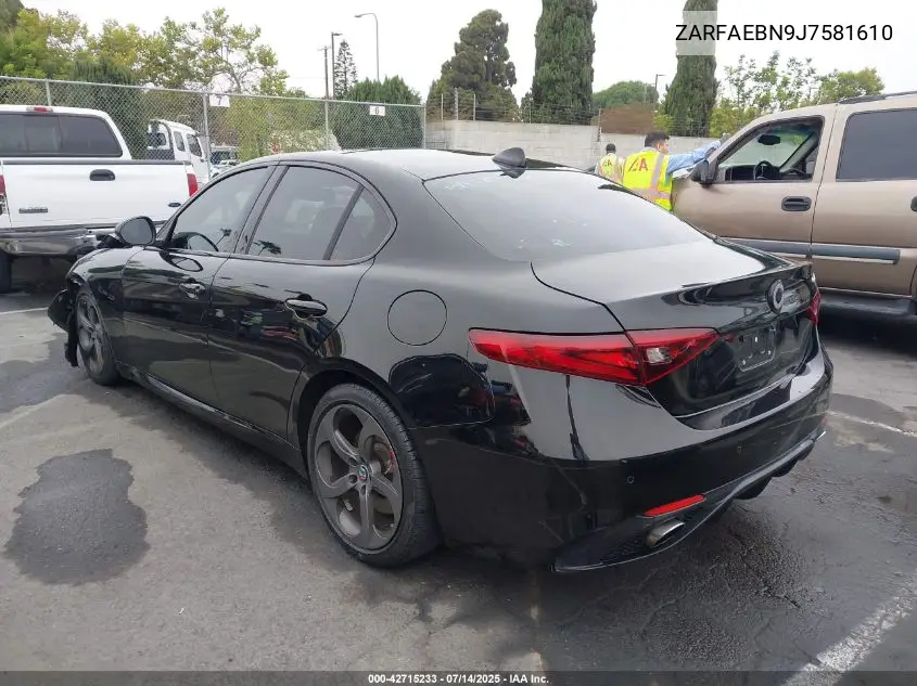 2018 Alfa Romeo Giulia VIN: ZARFAEBN9J7581610 Lot: 42715233
