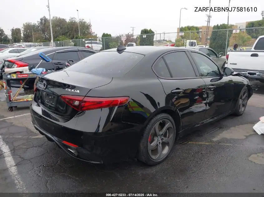 2018 Alfa Romeo Giulia VIN: ZARFAEBN9J7581610 Lot: 42715233