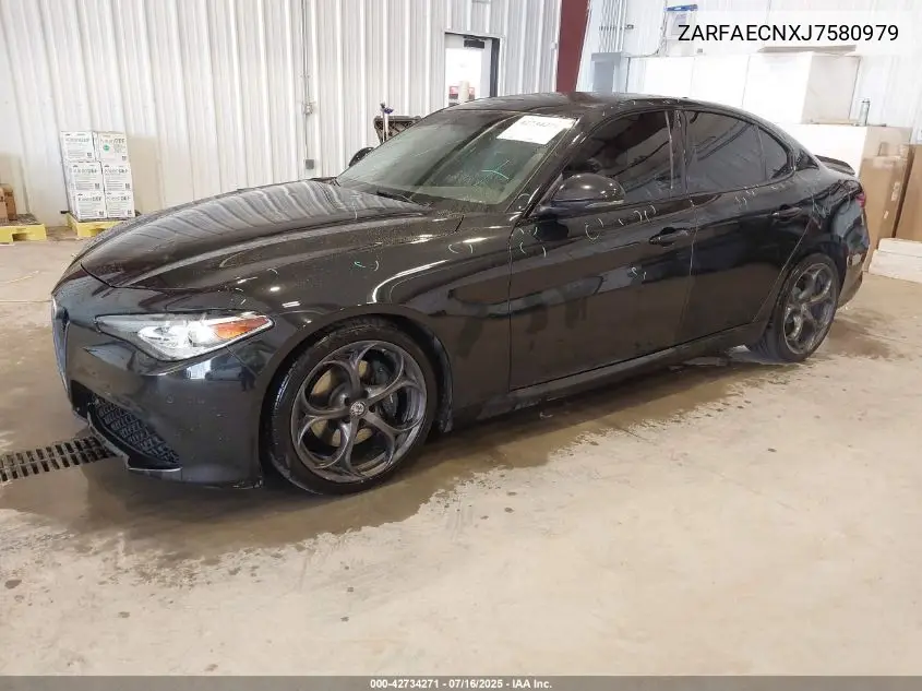 2018 Alfa Romeo Giulia Ti Sport Rwd VIN: ZARFAECNXJ7580979 Lot: 42734271