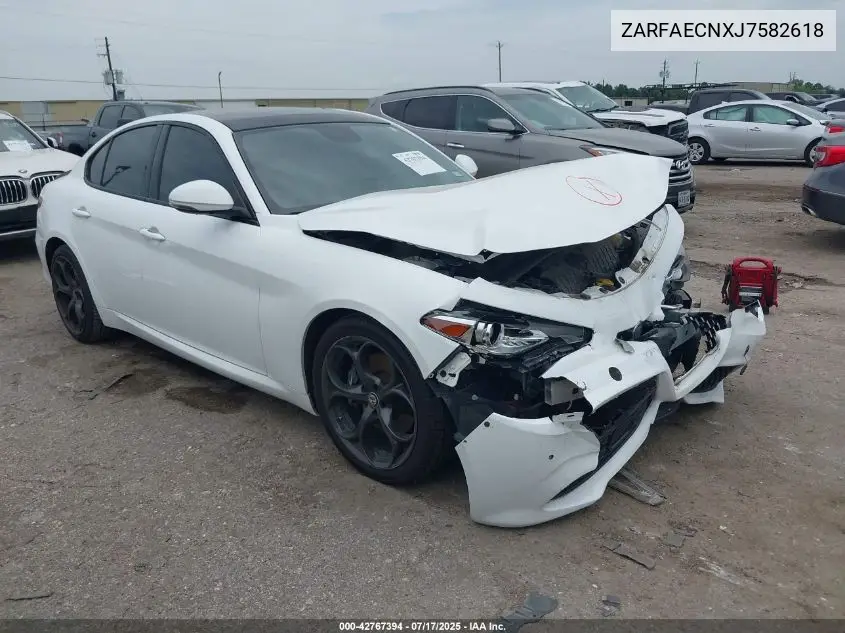 2018 Alfa Romeo Giulia Ti Sport Rwd VIN: ZARFAECNXJ7582618 Lot: 42767394