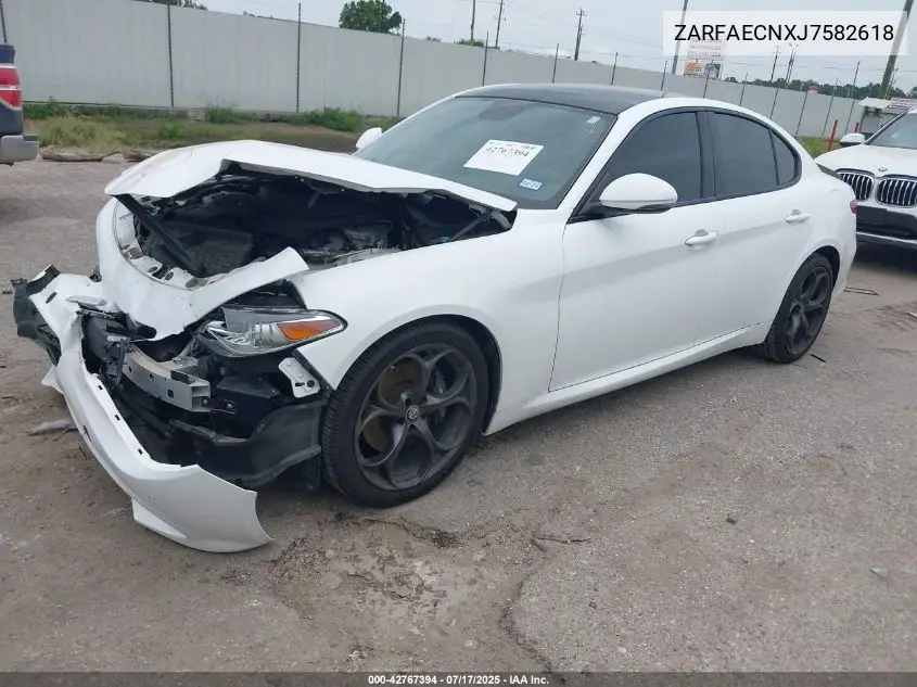 2018 Alfa Romeo Giulia Ti Sport Rwd VIN: ZARFAECNXJ7582618 Lot: 42767394
