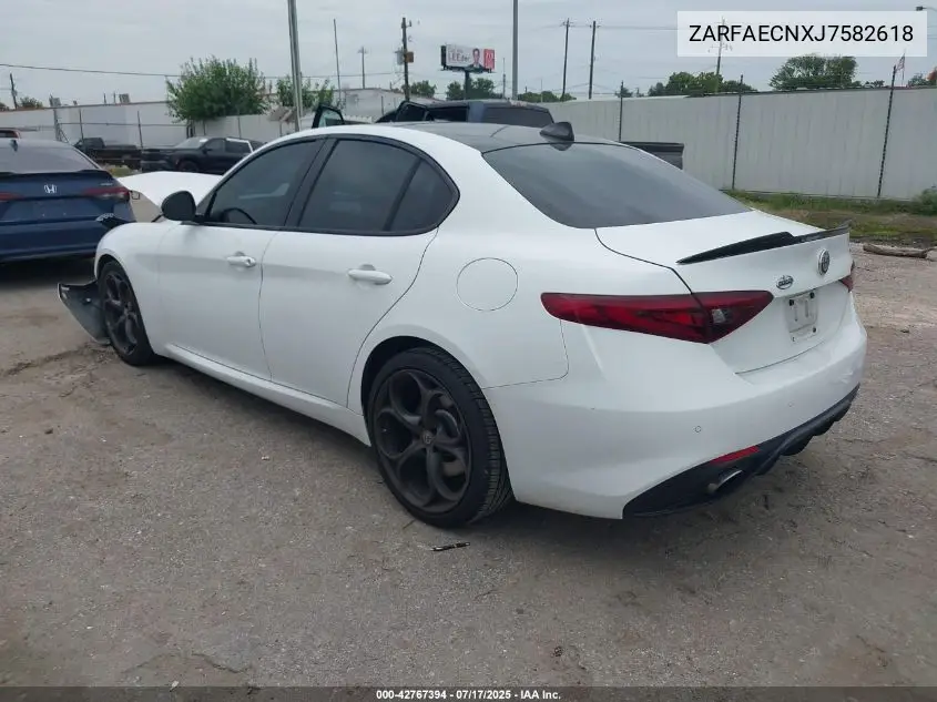 2018 Alfa Romeo Giulia Ti Sport Rwd VIN: ZARFAECNXJ7582618 Lot: 42767394