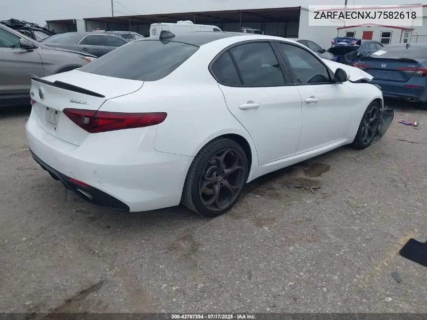 2018 Alfa Romeo Giulia Ti Sport Rwd VIN: ZARFAECNXJ7582618 Lot: 42767394