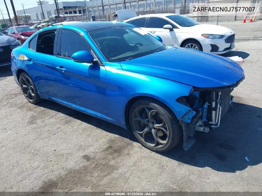 2018 Alfa Romeo Giulia Ti Sport Rwd VIN: ZARFAECN0J7577007 Lot: 42796266