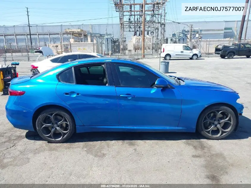 2018 Alfa Romeo Giulia Ti Sport Rwd VIN: ZARFAECN0J7577007 Lot: 42796266