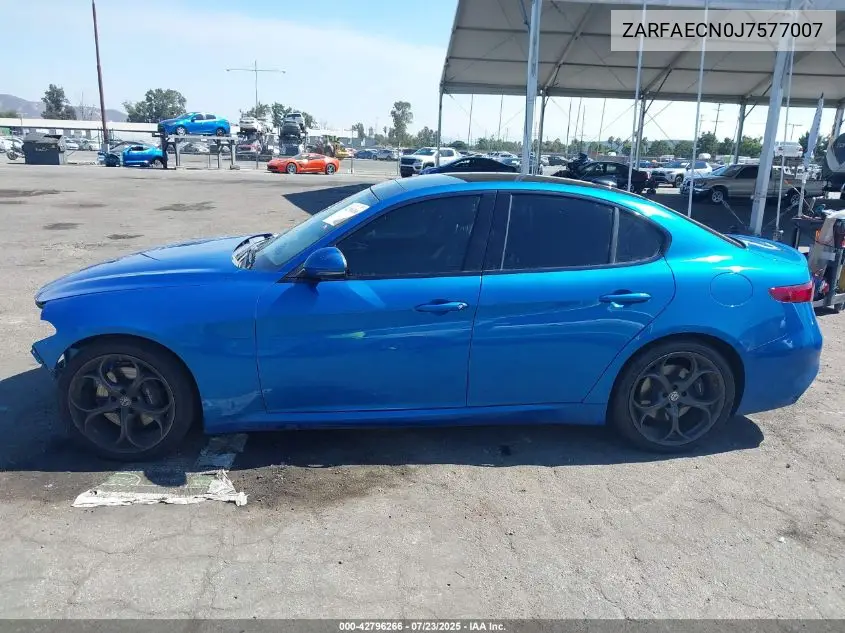 2018 Alfa Romeo Giulia Ti Sport Rwd VIN: ZARFAECN0J7577007 Lot: 42796266