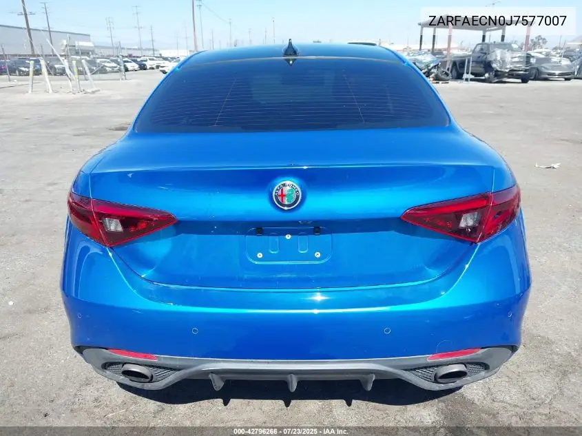 2018 Alfa Romeo Giulia Ti Sport Rwd VIN: ZARFAECN0J7577007 Lot: 42796266