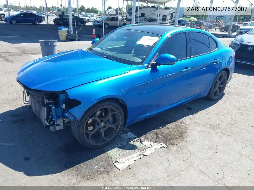 2018 Alfa Romeo Giulia Ti Sport Rwd VIN: ZARFAECN0J7577007 Lot: 42796266