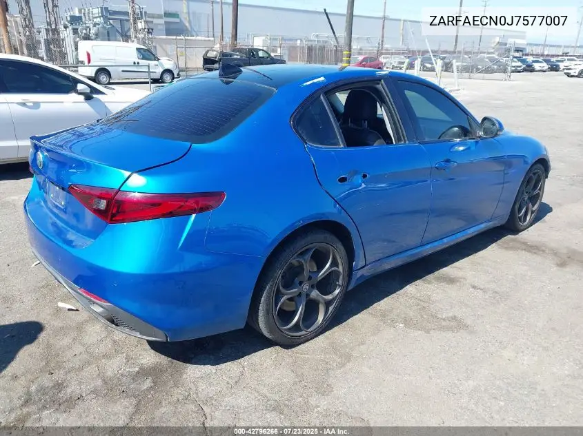 2018 Alfa Romeo Giulia Ti Sport Rwd VIN: ZARFAECN0J7577007 Lot: 42796266