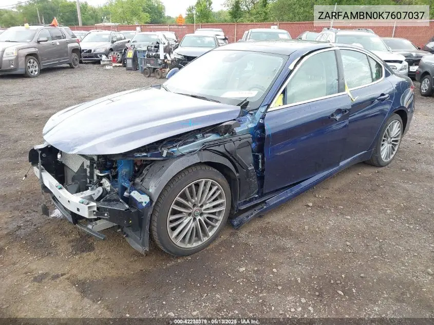 2019 Alfa Romeo Giulia Ti Lusso Rwd VIN: ZARFAMBN0K7607037 Lot: 42230379