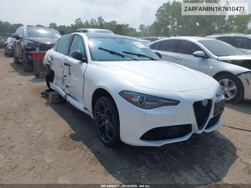 2019 Alfa Romeo Giulia Ti Sport Awd VIN: ZARFANBN1K7610471 Lot: 42662377