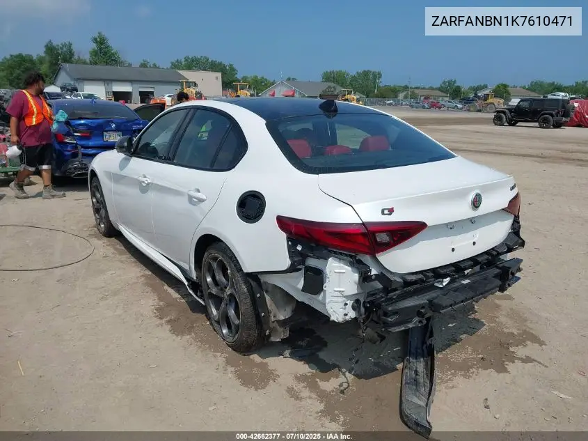 2019 Alfa Romeo Giulia Ti Sport Awd VIN: ZARFANBN1K7610471 Lot: 42662377