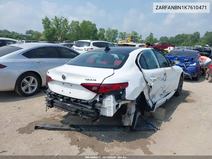 2019 Alfa Romeo Giulia Ti Sport Awd VIN: ZARFANBN1K7610471 Lot: 42662377