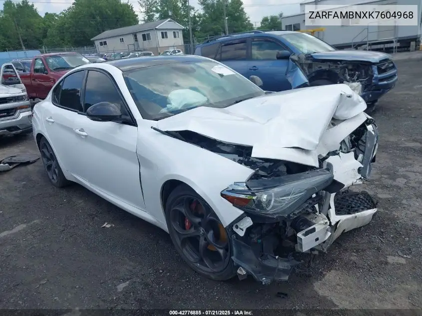 2019 Alfa Romeo Giulia Ti Rwd VIN: ZARFAMBNXK7604968 Lot: 42776885