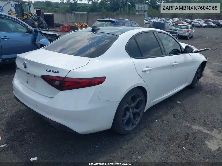 2019 Alfa Romeo Giulia Ti Rwd VIN: ZARFAMBNXK7604968 Lot: 42776885