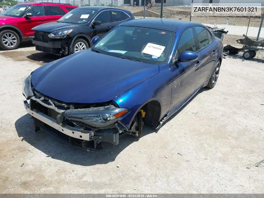 2019 Alfa Romeo Giulia Ti Sport Awd VIN: ZARFANBN3K7601321 Lot: 42780808