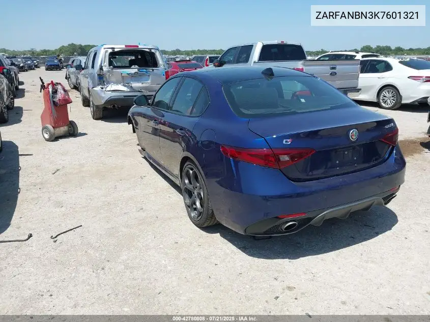 2019 Alfa Romeo Giulia Ti Sport Awd VIN: ZARFANBN3K7601321 Lot: 42780808