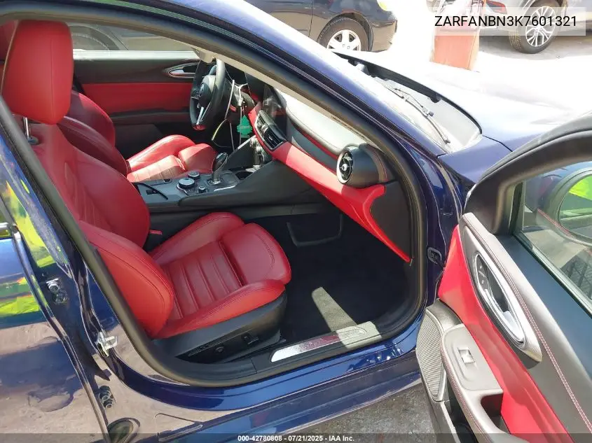 2019 Alfa Romeo Giulia Ti Sport Awd VIN: ZARFANBN3K7601321 Lot: 42780808