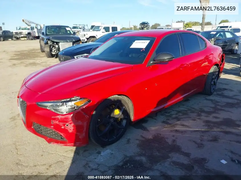 2020 Alfa Romeo Giulia Rwd VIN: ZARFAMAN2L7636459 Lot: 41593087