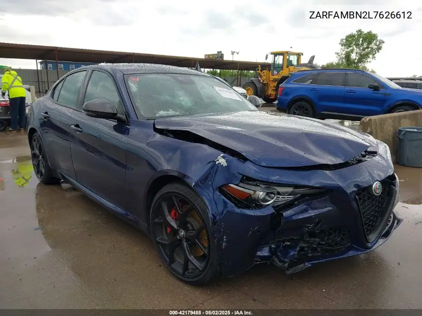 2020 Alfa Romeo Giulia Ti Rwd VIN: ZARFAMBN2L7626612 Lot: 42179488