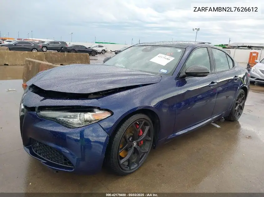 2020 Alfa Romeo Giulia Ti Rwd VIN: ZARFAMBN2L7626612 Lot: 42179488