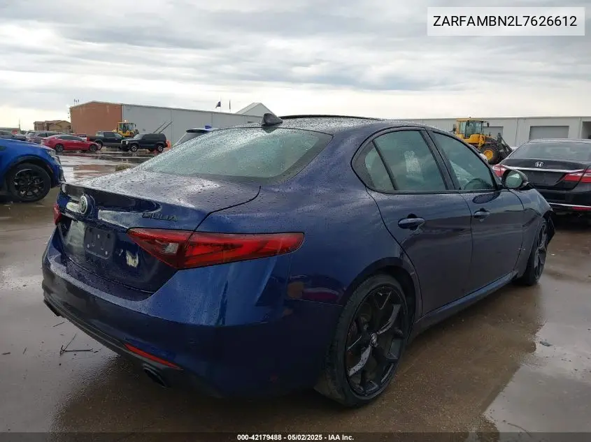 2020 Alfa Romeo Giulia Ti Rwd VIN: ZARFAMBN2L7626612 Lot: 42179488
