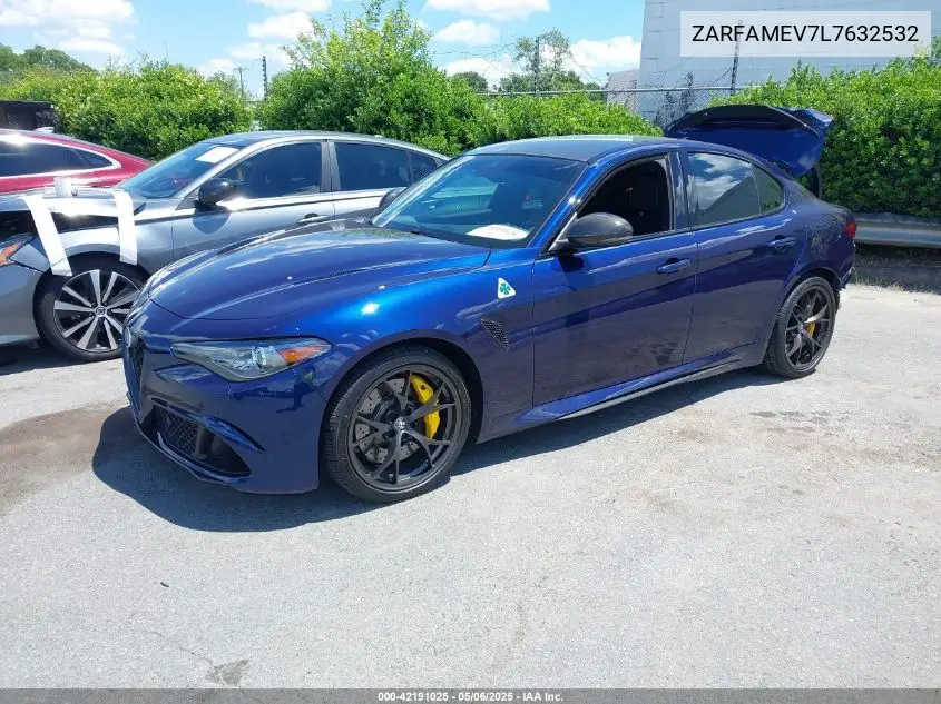 2020 Alfa Romeo Giulia Quadrifoglio Rwd VIN: ZARFAMEV7L7632532 Lot: 42191025