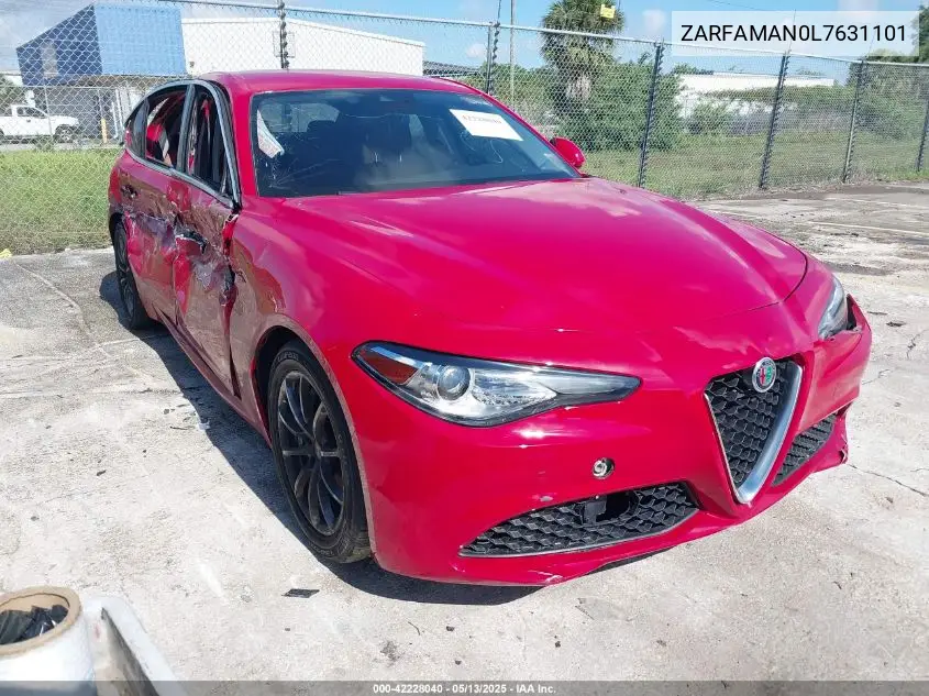 2020 Alfa Romeo Giulia Rwd VIN: ZARFAMAN0L7631101 Lot: 42228040