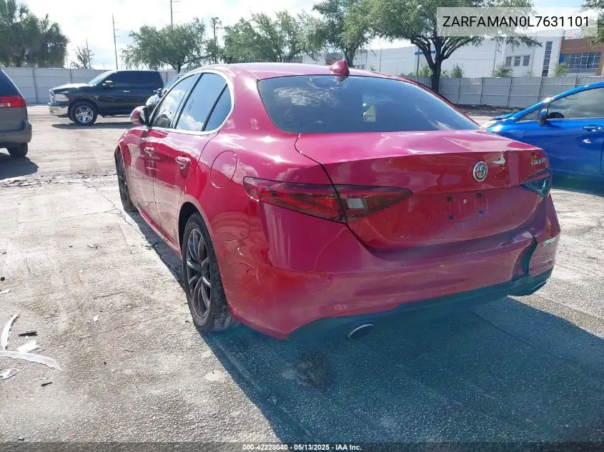 2020 Alfa Romeo Giulia Rwd VIN: ZARFAMAN0L7631101 Lot: 42228040
