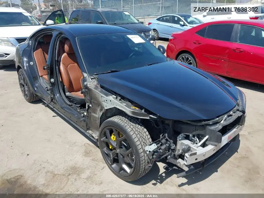 2020 Alfa Romeo Giulia Rwd VIN: ZARFAMAN1L7638302 Lot: 42537377