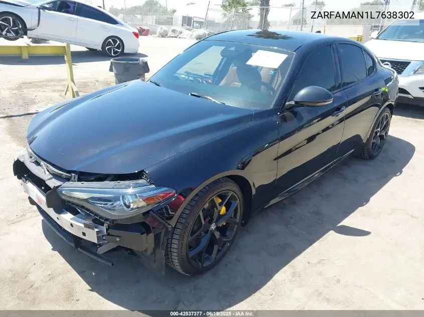 2020 Alfa Romeo Giulia Rwd VIN: ZARFAMAN1L7638302 Lot: 42537377