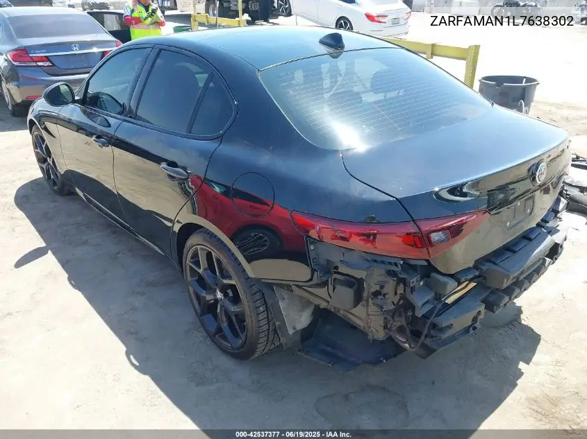 2020 Alfa Romeo Giulia Rwd VIN: ZARFAMAN1L7638302 Lot: 42537377