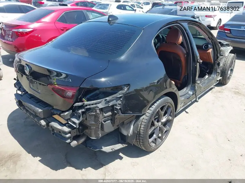2020 Alfa Romeo Giulia Rwd VIN: ZARFAMAN1L7638302 Lot: 42537377