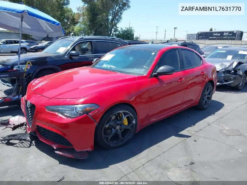 2020 Alfa Romeo Giulia Ti Sport Rwd VIN: ZARFAMBN1L7631770 Lot: 42544139