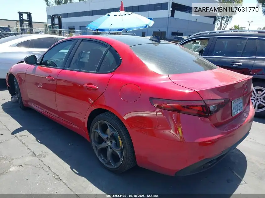 2020 Alfa Romeo Giulia Ti Sport Rwd VIN: ZARFAMBN1L7631770 Lot: 42544139