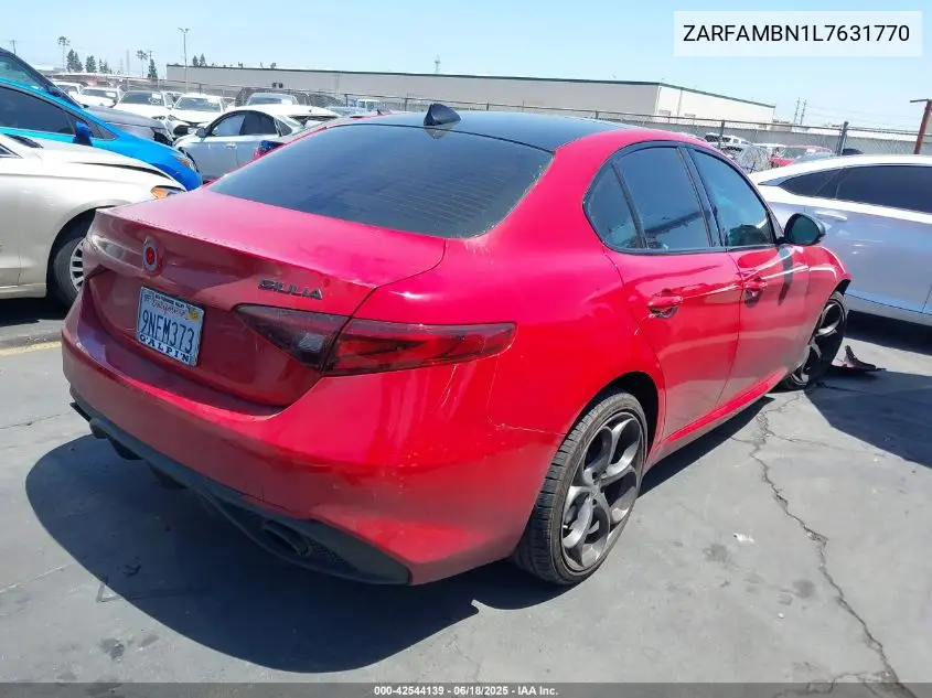 2020 Alfa Romeo Giulia Ti Sport Rwd VIN: ZARFAMBN1L7631770 Lot: 42544139