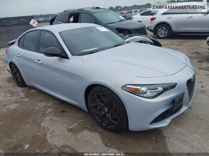 2021 Alfa Romeo Giulia Rwd VIN: ZARFAMAN6M7645490 Lot: 42165037