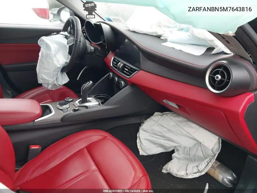 2021 Alfa Romeo Giulia Ti Awd VIN: ZARFANBN5M7643816 Lot: 42231651
