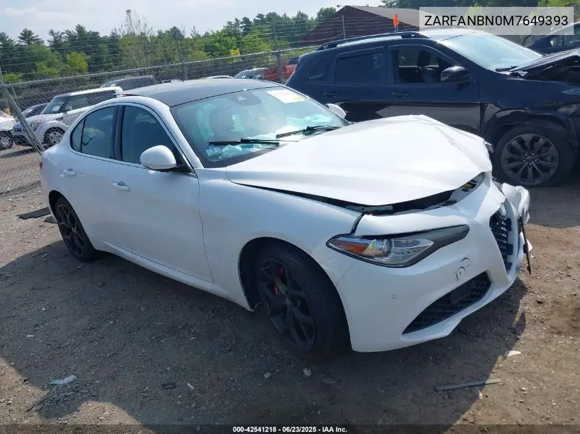 2021 Alfa Romeo Giulia Ti Awd VIN: ZARFANBN0M7649393 Lot: 42541218