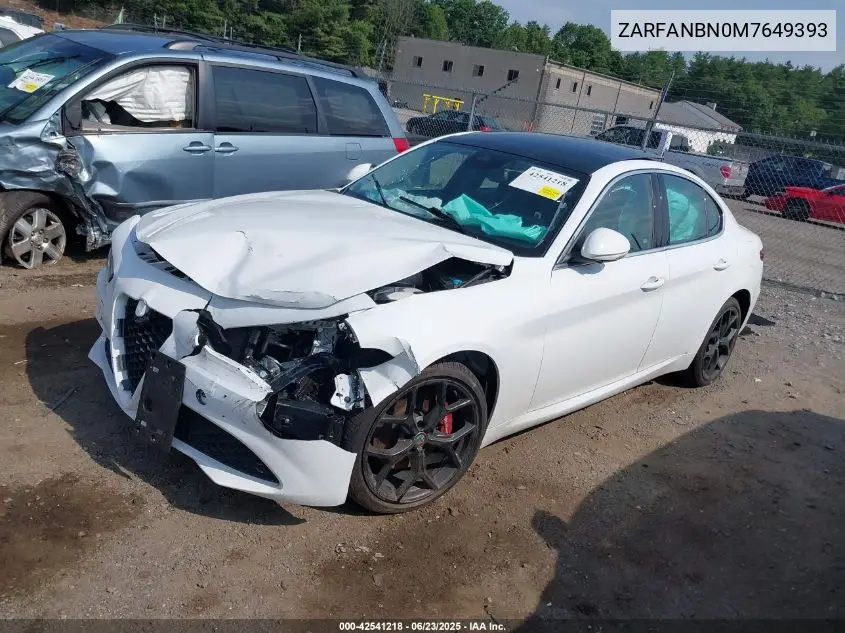 2021 Alfa Romeo Giulia Ti Awd VIN: ZARFANBN0M7649393 Lot: 42541218