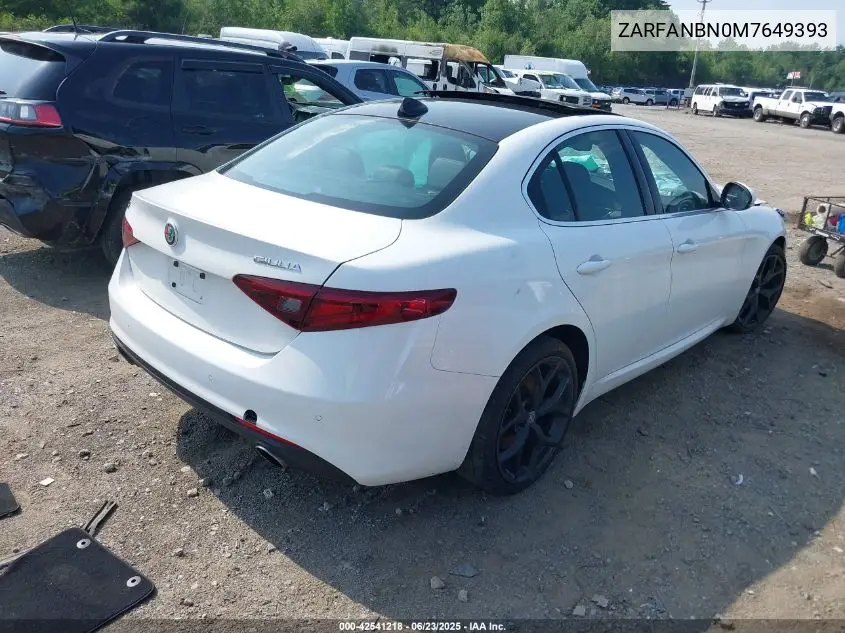 2021 Alfa Romeo Giulia Ti Awd VIN: ZARFANBN0M7649393 Lot: 42541218