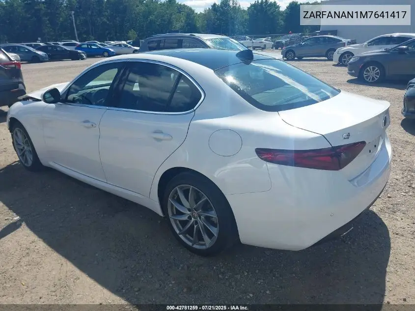 2021 Alfa Romeo Giulia Awd VIN: ZARFANAN1M7641417 Lot: 42781259