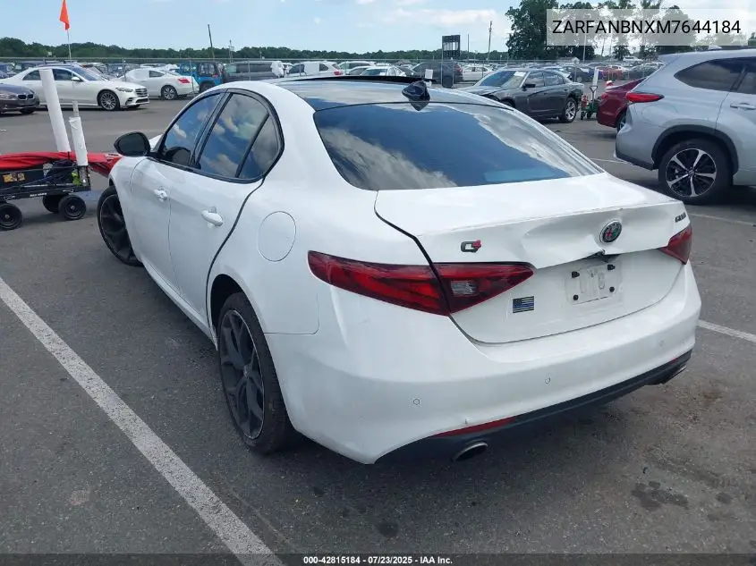 2021 Alfa Romeo Giulia Ti Awd VIN: ZARFANBNXM7644184 Lot: 42815184