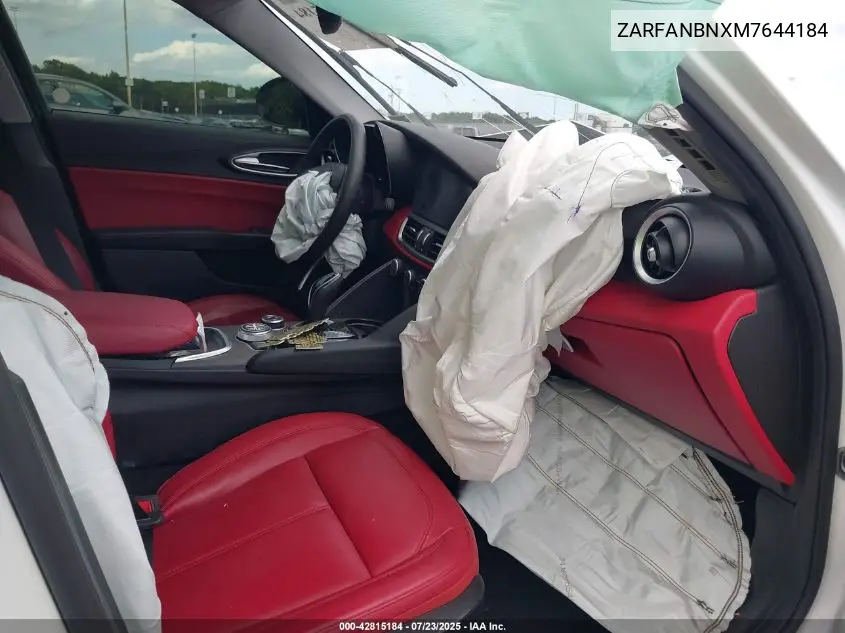 2021 Alfa Romeo Giulia Ti Awd VIN: ZARFANBNXM7644184 Lot: 42815184
